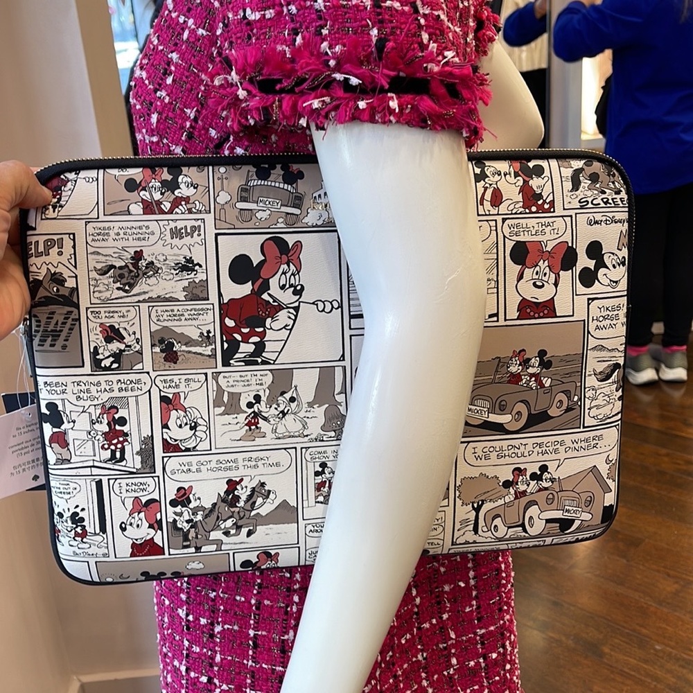 Kate Spade Disney X  Minnie  & Mickey Mouse Comic Universal Laptop Sleeve NWT - Picture 14 of 16